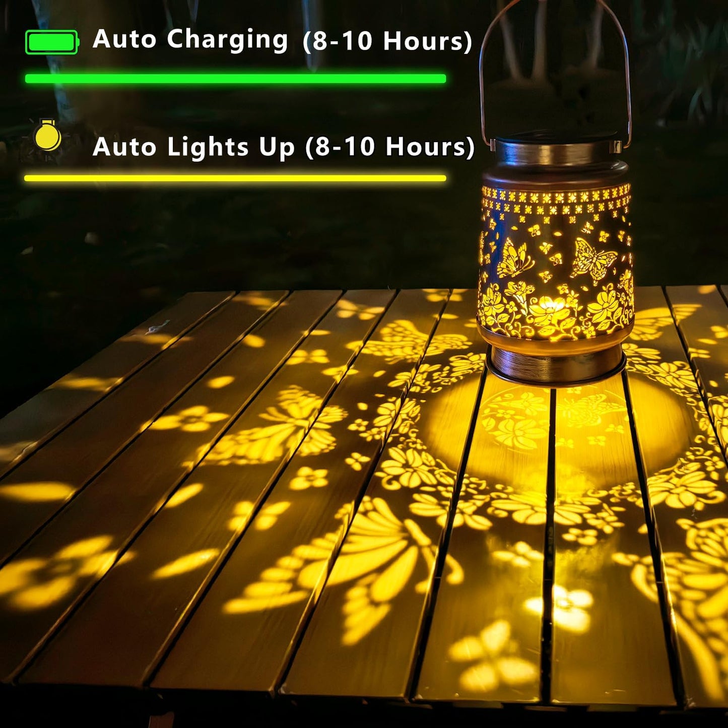 Solar Lanterns Outdoor Waterproof, Butterfly Hanging Solar Lanterns Birthday Gifts for Women Mom Grandma, Garden Decor for Patio Yard Lawn Backyard Porch