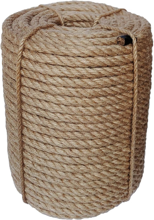 Jute Rope 10mm, 164 Feet 4.5lb Thick Garden Jute Twine String for DIY Cat Scratcher, Gardening, Bundling and Wall Hanging Craft Decorative (Brown)