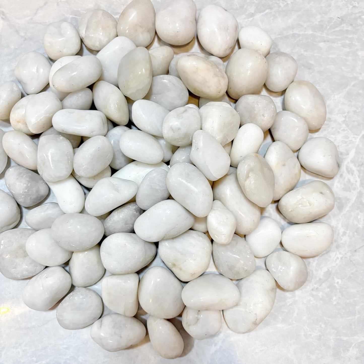 20lbs River Rocks, 1-2Inch Decorative Ornamental Natural Pebbles for Garden Couryard Landscaping Stones, Gravel Filler for Fish Tank,Vases,Home Decor,Aquariums,Animal Habitat, White
