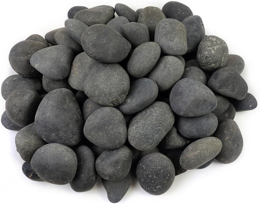 20 lbs Natural Unpolished Black Rocks Mexican Beach Pebbles, 3-4 Inch Decorative Black River Rocks for Landscaping, Planters, Garden Paving, Walkways, Plant Rocks and Outdoor Decorayive Rocks