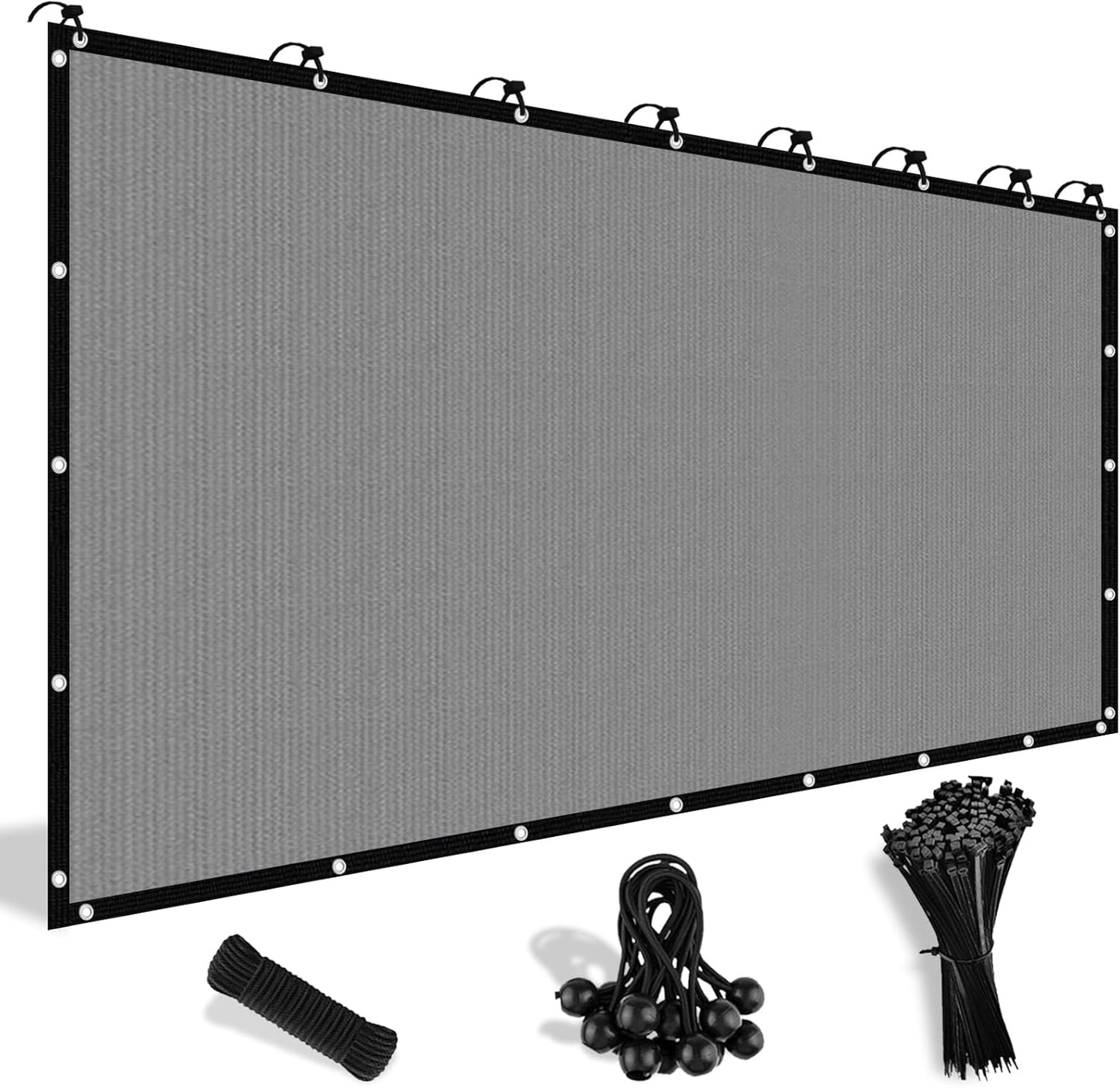 Shade&Beyond 90% Sun Shade Cloth with Grommets, 6' X 8' Pergola Shade Cover Canopy, Mesh Tarp Sun Screens for Patio, Outdoor, Garden, Backyard, Light Gray
