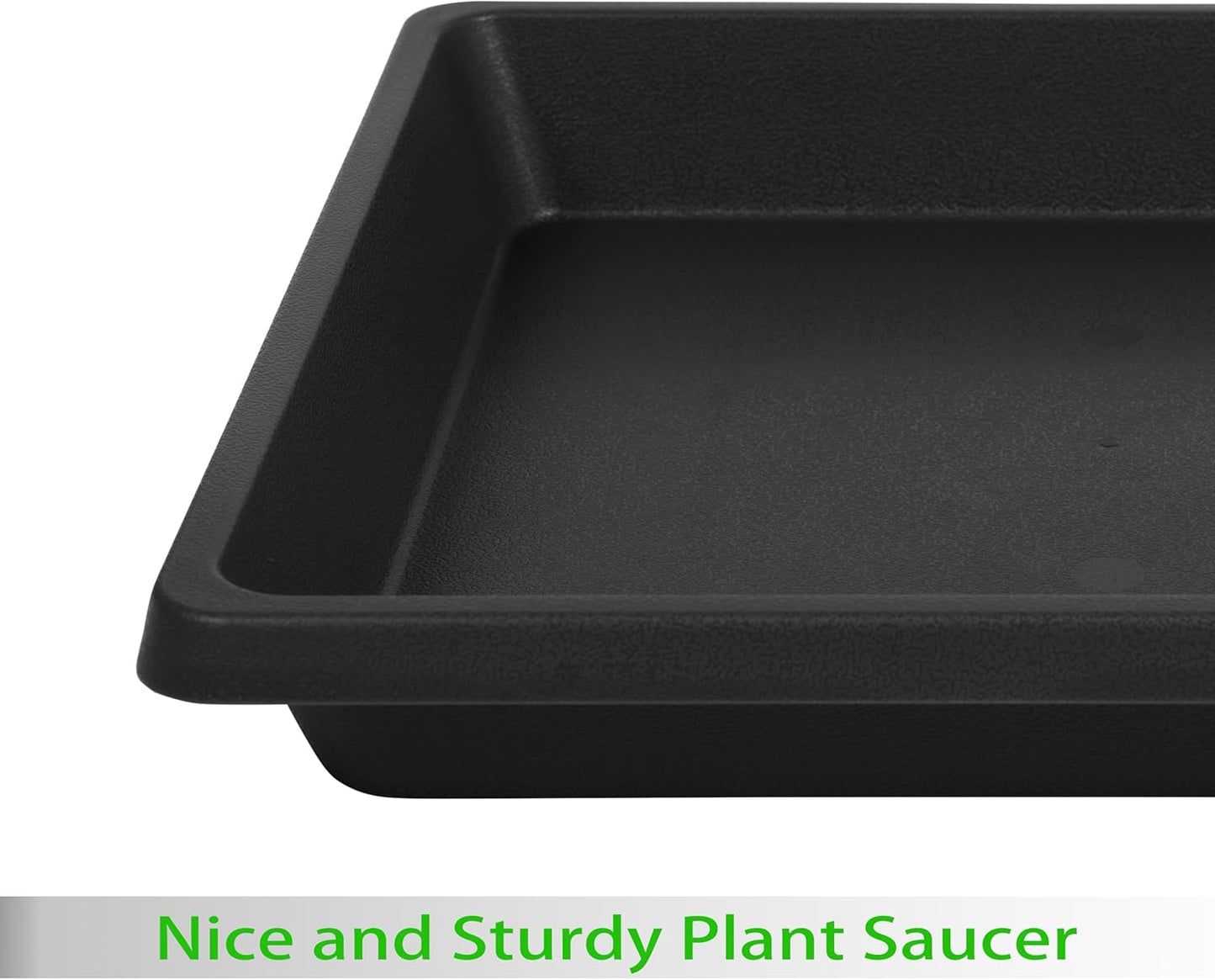 14 Inch 2 Pack Square Plant Saucer, Durable Plastic Plant Trays for Pots-Indoor Outdoor, Durable and Thicker Large Plant Drip Trays, 6 8 10 12 13 16 18 20 Flower Planter Saucers for Potted Plants