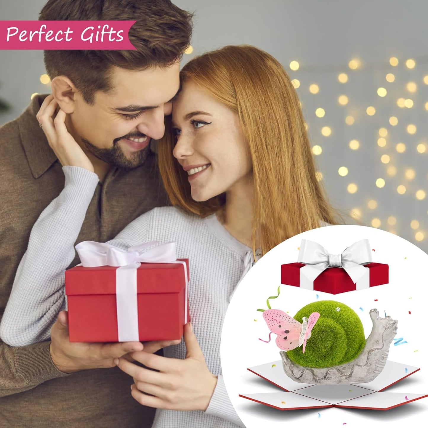 Solar Snail Garden Statue Lights for Outdoor Decor Flocking with LED Figurine Lighting Resin Slug Flocked Decorations for Patio Lawn Yard Home Housewarming Mom Wowen Gifts