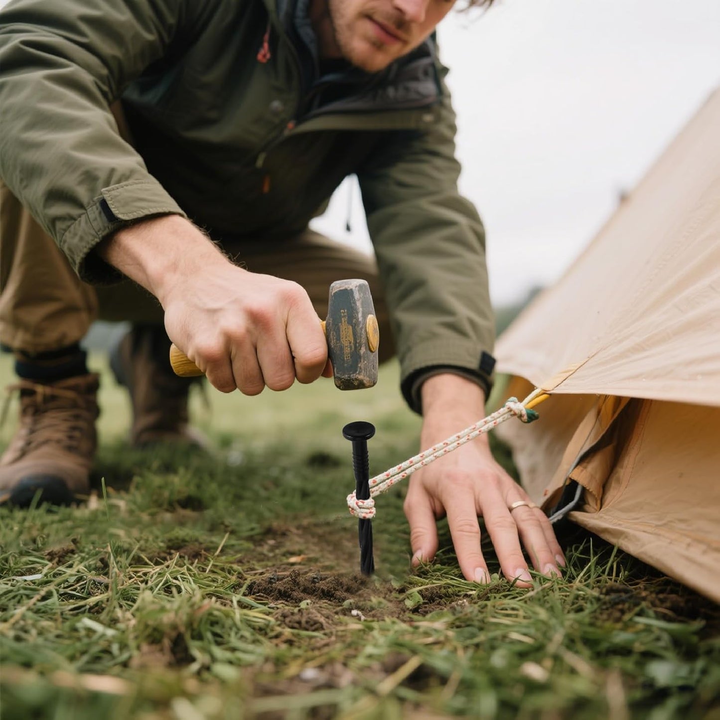 200Pcs 8-Inch Plastic Landscape Edging Spikes, Spiral Anchoring Nails for Weed Barrier, Paver Edging, Landscape Edging, Artificial Turf, Grass Pathways, and More