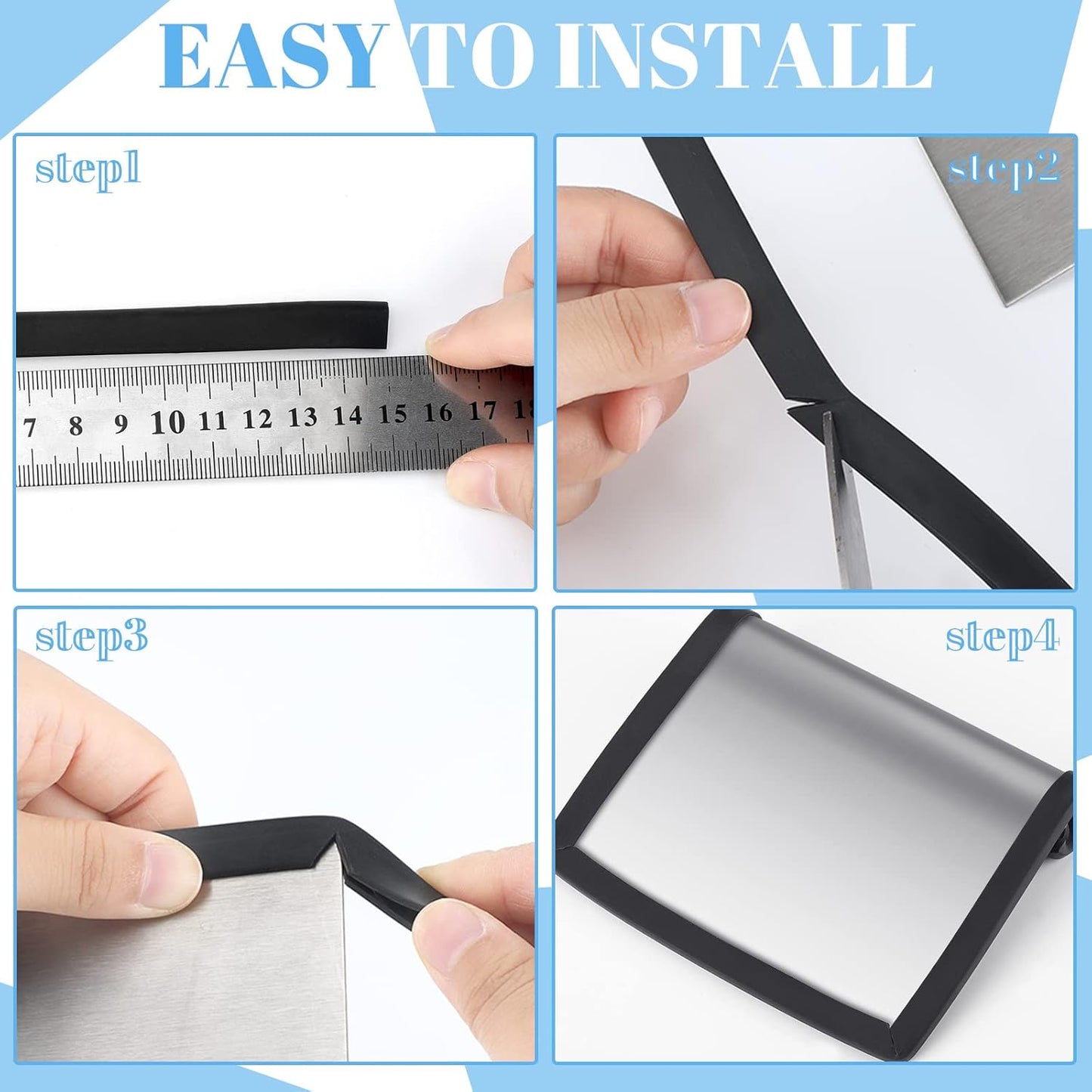 Kingdder Rubber Edge Trim U Channel Rubber Door Seal Strip Weather Resistance Sheet Metal Edge Protector Fits 1/8 Inch for Car Doors, Steel Plates, Glass, Hatches, Table Corners(35 Feet)