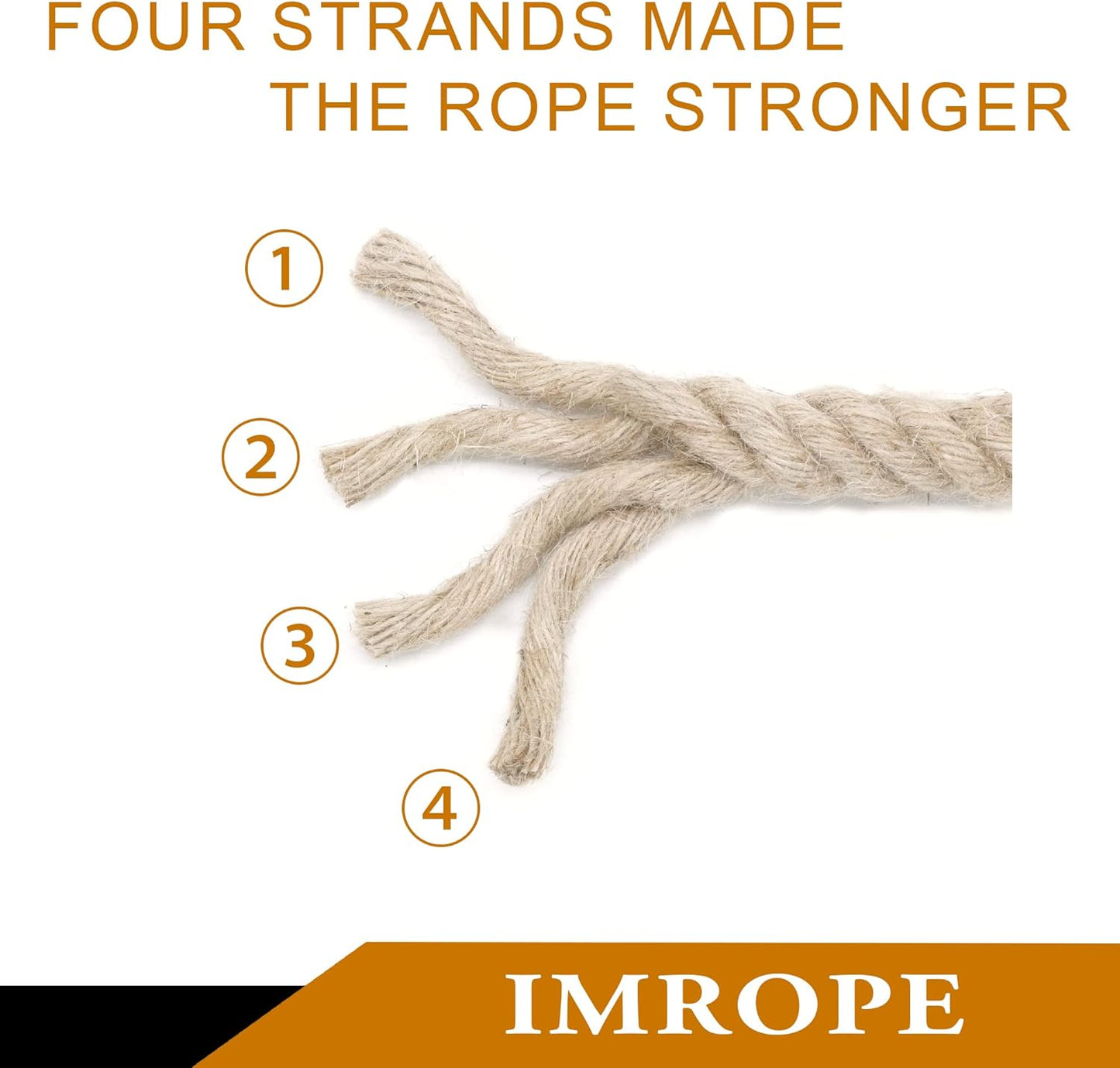 Versatile 1 Inch x 50 Ft Jute Rope from IMROPE: Perfect for DIY Projects, Home Decor, Gardening and Relaxing in a Hammock.