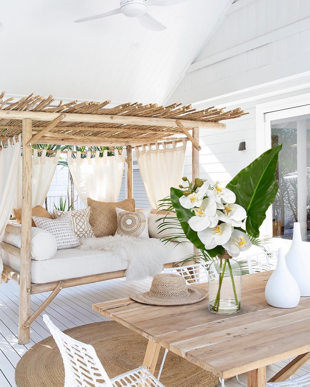 Fake Plant and Faux Orchids in Glass Vase, 15.4" Realistic Faux Tropical Plants Artificial Orchids with Fake Water for Home Farmhouse Office Centerpiece Bathroom Kitchen Counter Décor