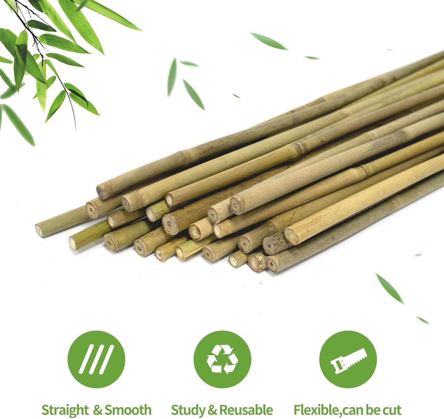 Plant Stakes, 3FT Natural Bamboo Garden Stakes, 25Pcs Bamboo Plant Stakes,Bamboo Sticks for Tomato,Beans,Vegetable and Climbing Plants