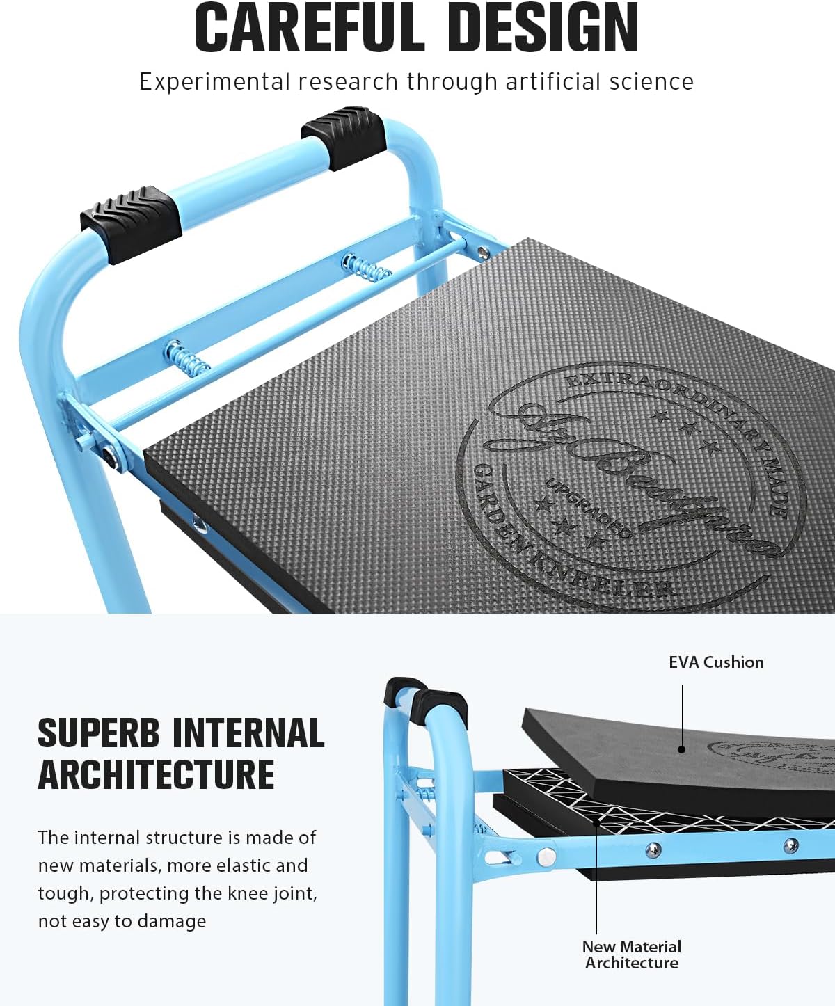 Garden Kneeler and Seat, Upgraded Foldable Heavy Duty Gardening Stool - Widened to 10" Stable Wear-Resistant Prevent Knee and Back Pain, Bench High-End 2 Large Tool Bags Gift for Men Women