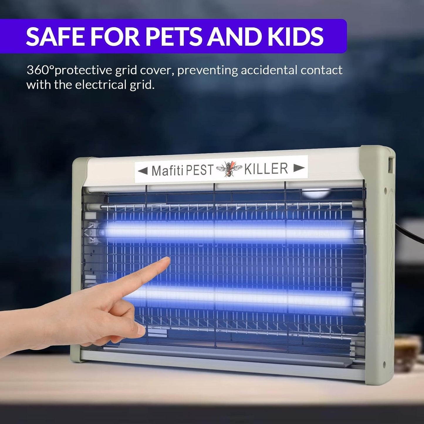 mafiti Electric Bug Zapper, Powerful 20w Fly Zapper Traps Indoor Electric Mosquito Zapper Fly Killer Gnats Fruit Trap for Home Restaurants Kitchen Garden 2Pack