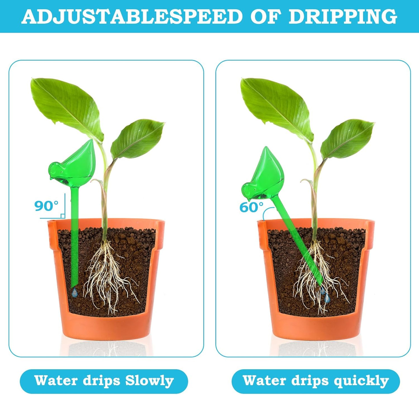 12PCS Plant Watering Globes, Bird Shaped Watering Bulbs for Outdoor Plants, Automatic Self Watering Spikes Plant Watering Bulbs for Indoor Outdoor Plants, Gifts for Plant Lovers