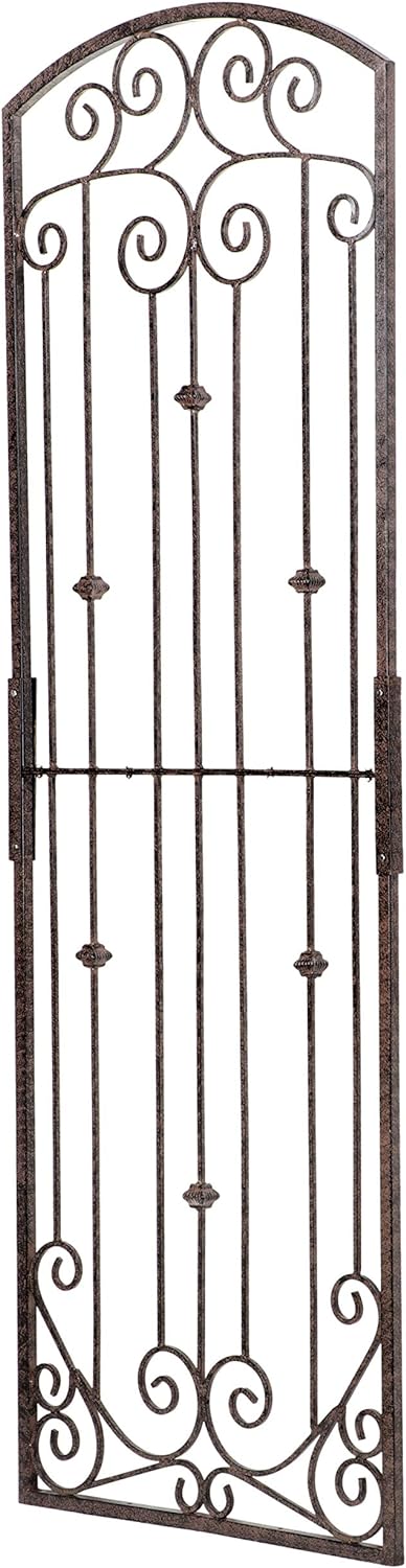 H Potter Premium 8-Foot Iron Garden Trellis - Heavy Duty Plant Support for Climbing Vines & Privacy Screen