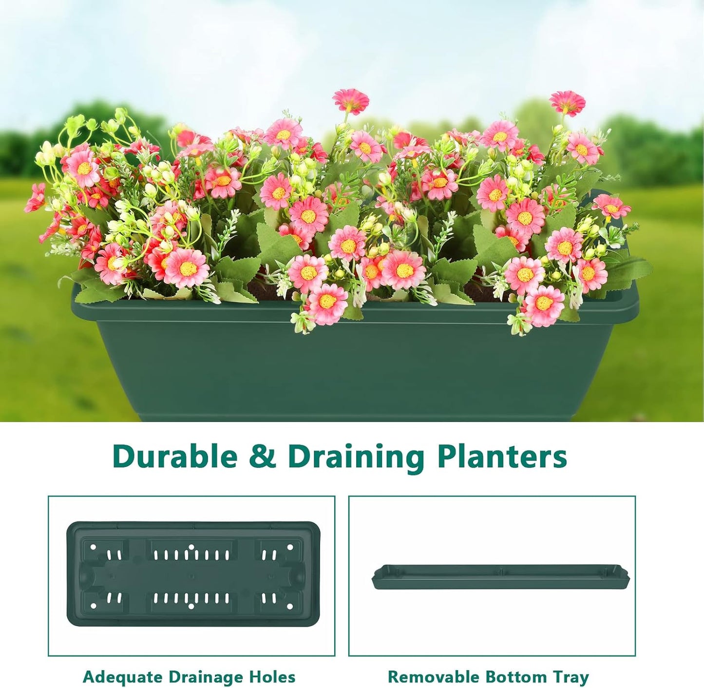 OYEAL Raised Garden Bed 4 Tier Vertical Garden Planters Indoor Outdoor Raised Planter Box with Legs Elevated Herb Garden Planter for Flowers Vegetables Plants, Green, 16.8 * 18.3 * 41.5 Inches