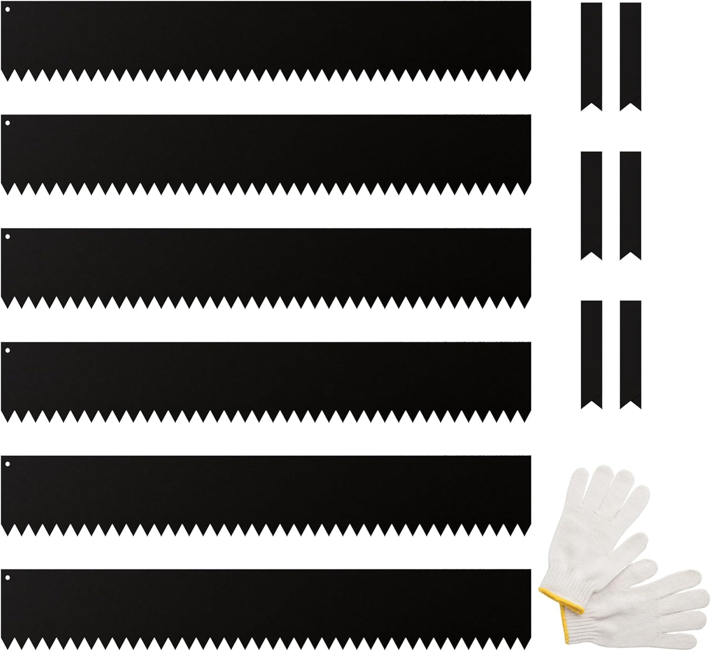 IDZO Black Metal Landscape Edging 6" H, Weather-Resistant Steel Garden Border, Flexible Lawn Barrier, Easy Installation for Flower Beds, Paths, Driveways, and Outdoor Spaces - 6 Pieces