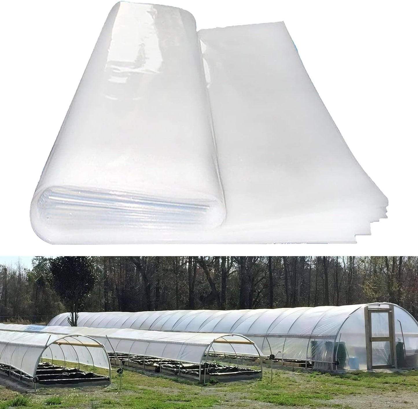 Greenhouse Plastic Sheeting 8x25 ft, 6 mil Thickness Replacement Cover, UV Resistant