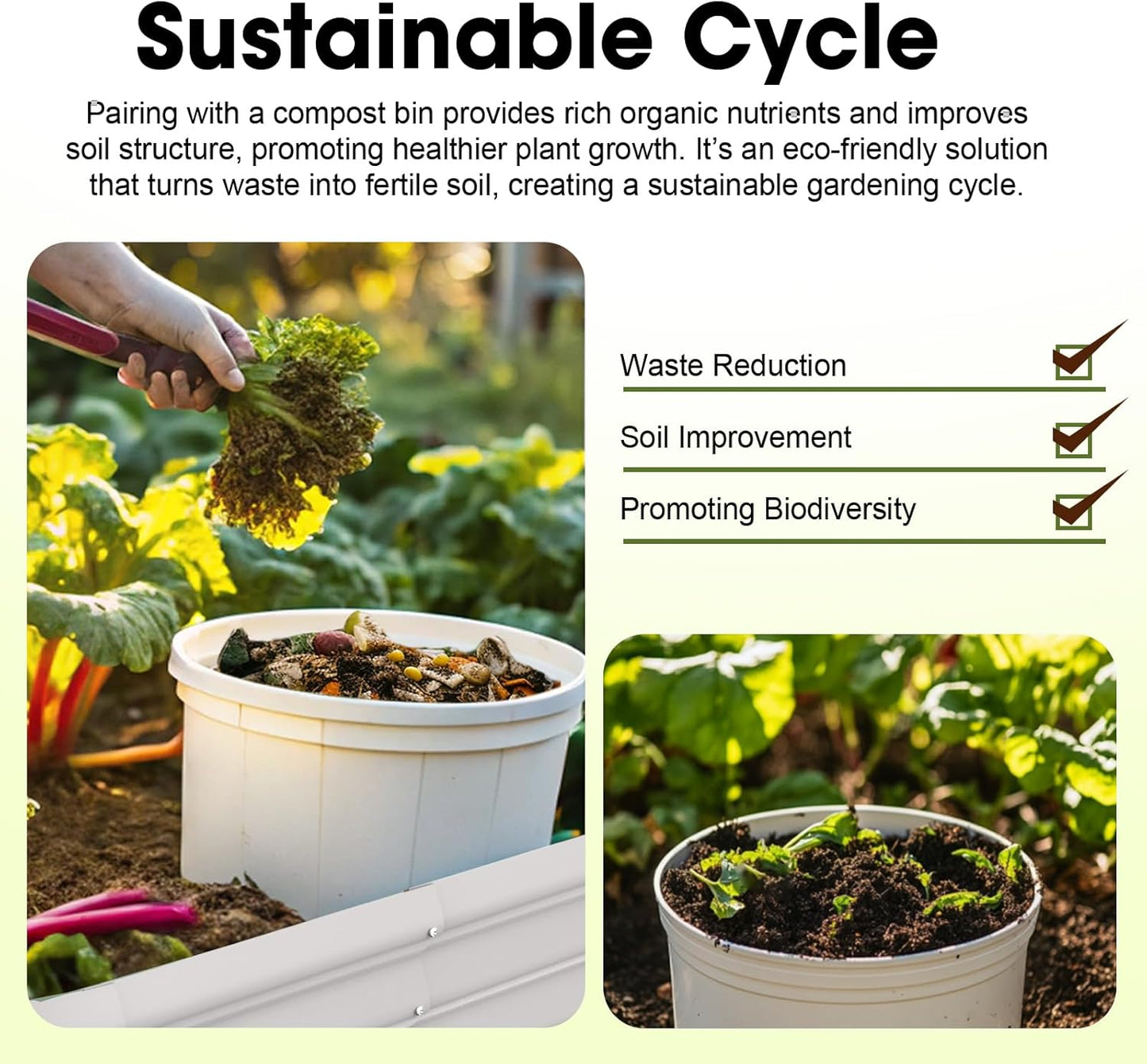 8x2ft Oval Galvanized Raised Garden Bed Kits 16" Tall Outdoor Large Metal Modular Planter Box 9-in-1 Raised Beds for Gardening,Vegetables,Fruits,Flowers & Herbs (White)