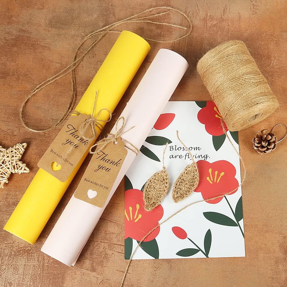 Tenn Well Natural Jute Twine, 984 Feet 2Ply 1mm Thin Brown Twine String for Crafts, Crocheting, Gift Wrapping, Gardening, Farmhouse Decor, Christmas Ornaments