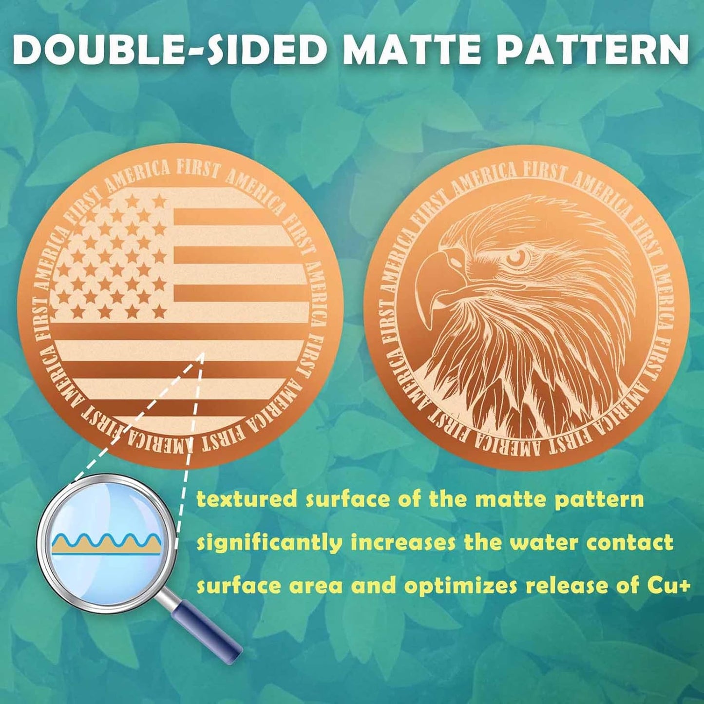 Upgraded 0.6mm/0.02in Bird Bath Copper Disk, Double Sided Frosted Pattern Copper Cleaning Disk, High Pure Copper Cleaner, Safe Clean Disc for Outdoor Birdbaths Bowl, All Season (2 PCS)