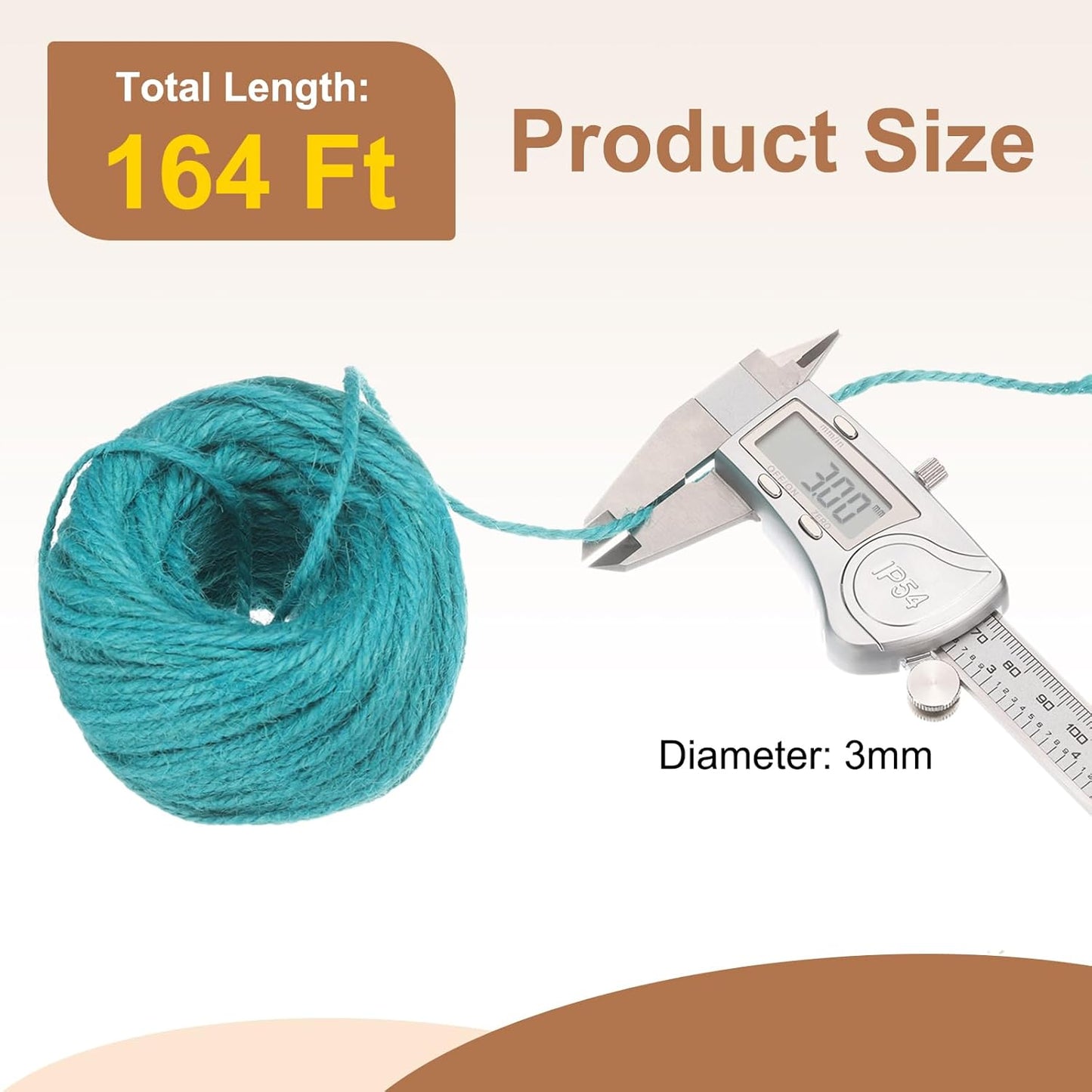 uxcell 164 Feet Natural Jute Twine String,3mm Thin Garden Twine Rope Colored Plant String Cord for DIY Art Crafts Gift Wrapping Decoration Packing Gardening Plant Hanger,Bright Blue