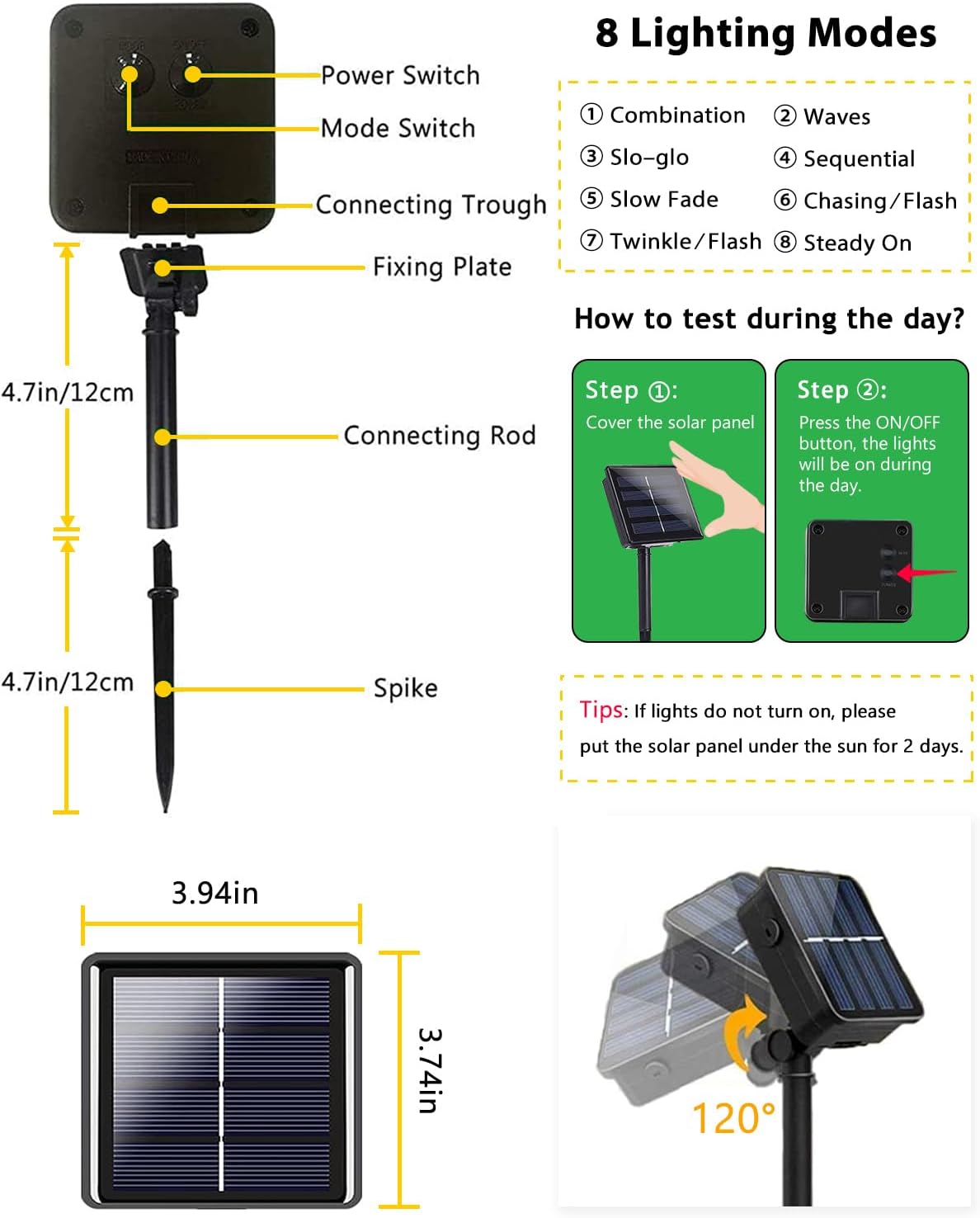 4 Pack 400 LED Solar String Lights for Outside, Solar Christmas Lights Outdoor with 8 Lighting Modes, Waterproof Green Wire Solar Powered Tree Light for Xmas Party Yard Garden Decorations (Warm White)