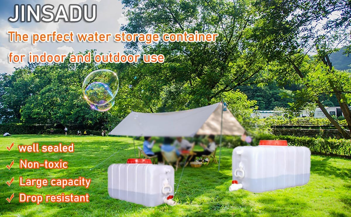 Portable Water Tank Water Storage Tank for Camping with Spigot Hose Plastic Water Container Water Storage Container for Emergency Water Storage Hiking Outdoor(Size:40gallon / 150L)