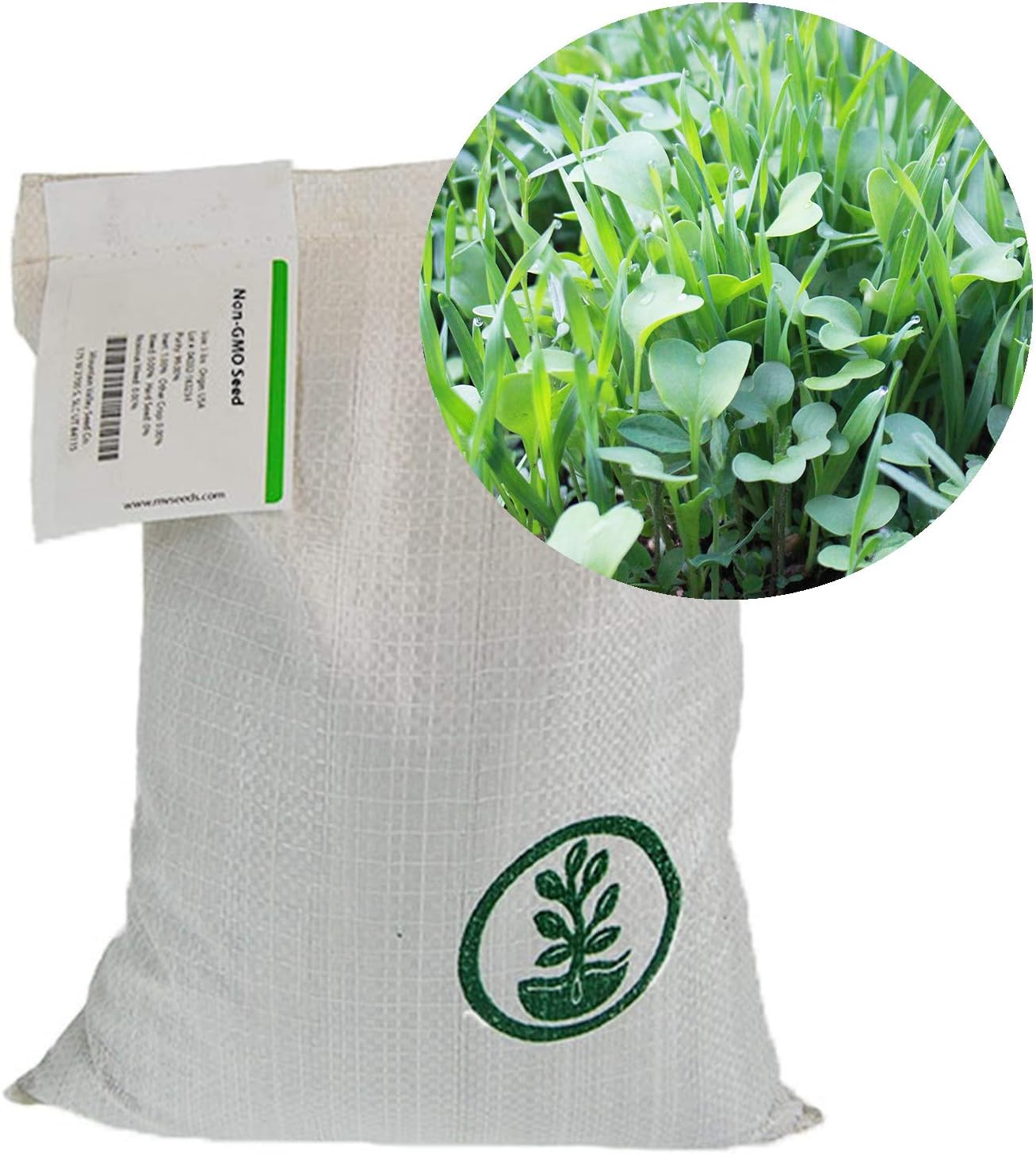 No-Till Farm and Garden Cover Crop Mix Seeds - 25 Lbs Bulk - Blend of Gardening Cover Crop Seeds: Hairy Vetch, Daikon Radish, Forage Collards, Triticale, More