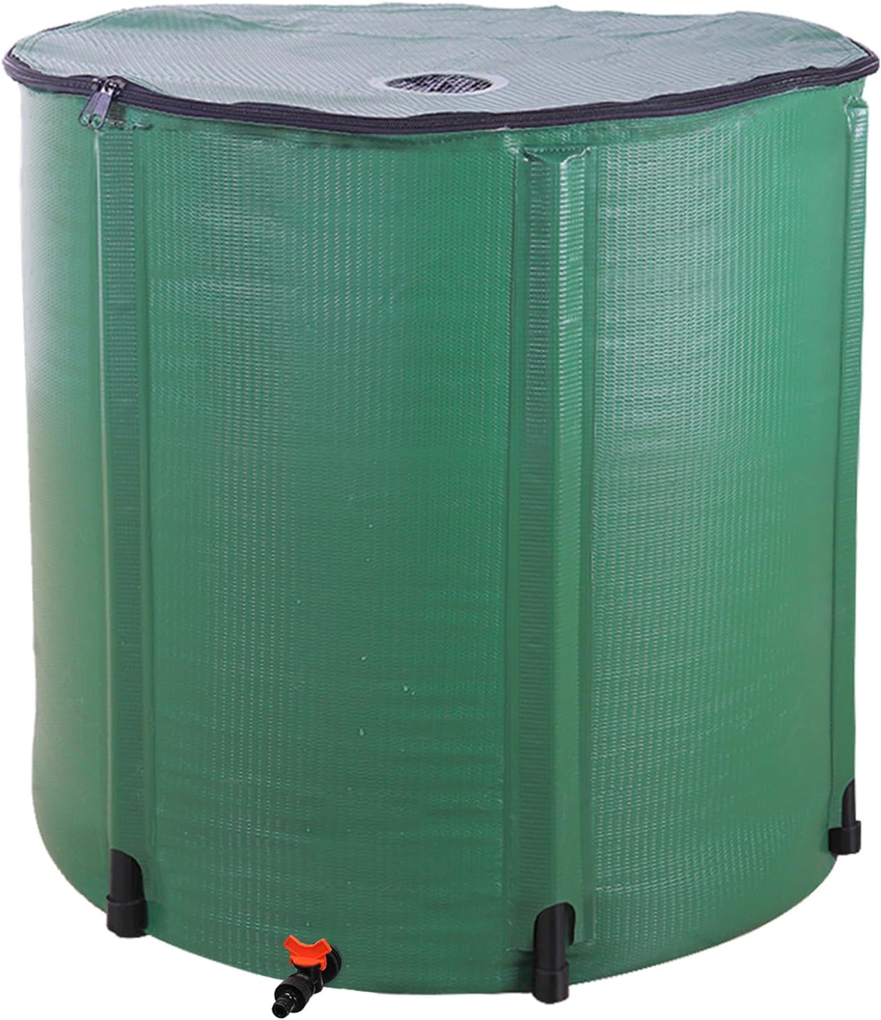 200 Gallon Collapsible Rain Barrel, Portable Rainwater Collection System, Water Storage Tank, Rain Catcher Barrel with Spigots and Overflow Kit, Rain Water Barrel Collector for Garden, Green