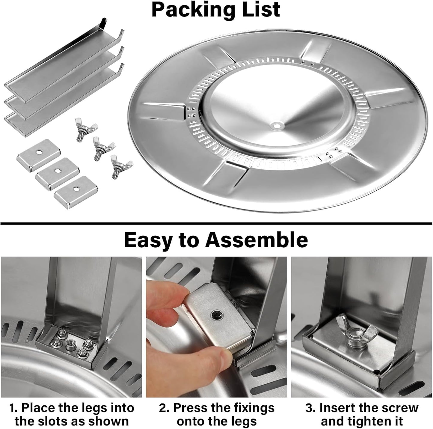 HGD Fire Pit Heat Deflector for 19.5" Solo Stove Bonfire - Portable 304 Stainless Steel Heat Diffuser Captures & Redirects Warmth, Detachable Firepit Camping Accessory