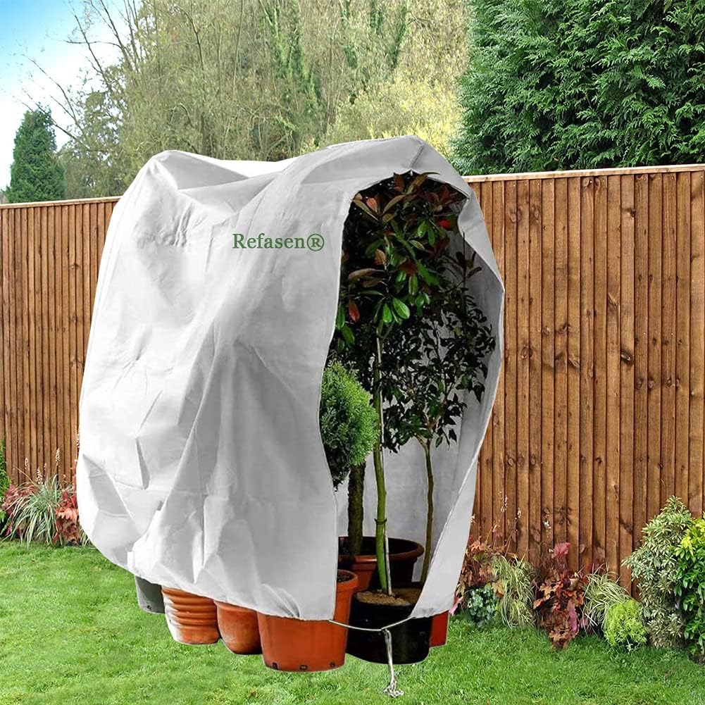 Plant Covers Freeze Protection,90”H X75”W 2.2oz Frost Blankets for Outdoor Plants Frost Cloth with Zipper Drawstring-Protect Trees Shrubs from Cold Frost Wind Pest