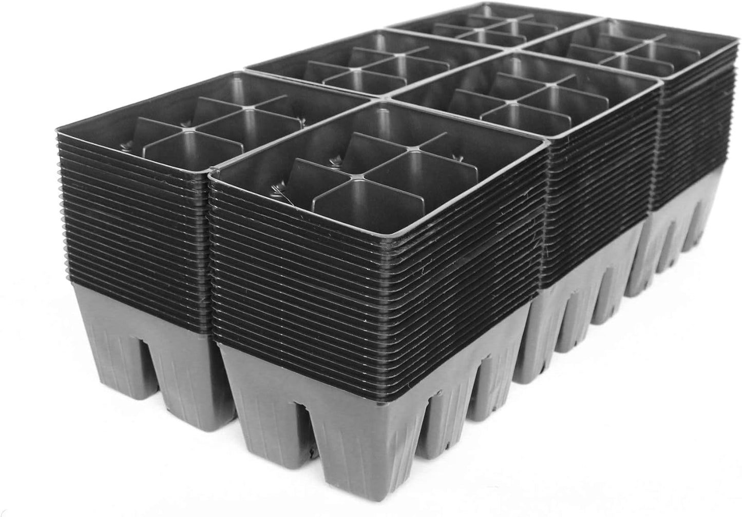 Handy Pantry Black Plastic Garden Tray Inserts - 20 Sheets of 36 Planting Pot Cells Each - 2x3 Nested x6 Configuration - Perforated - Nursery, Greenhouse, Gardening
