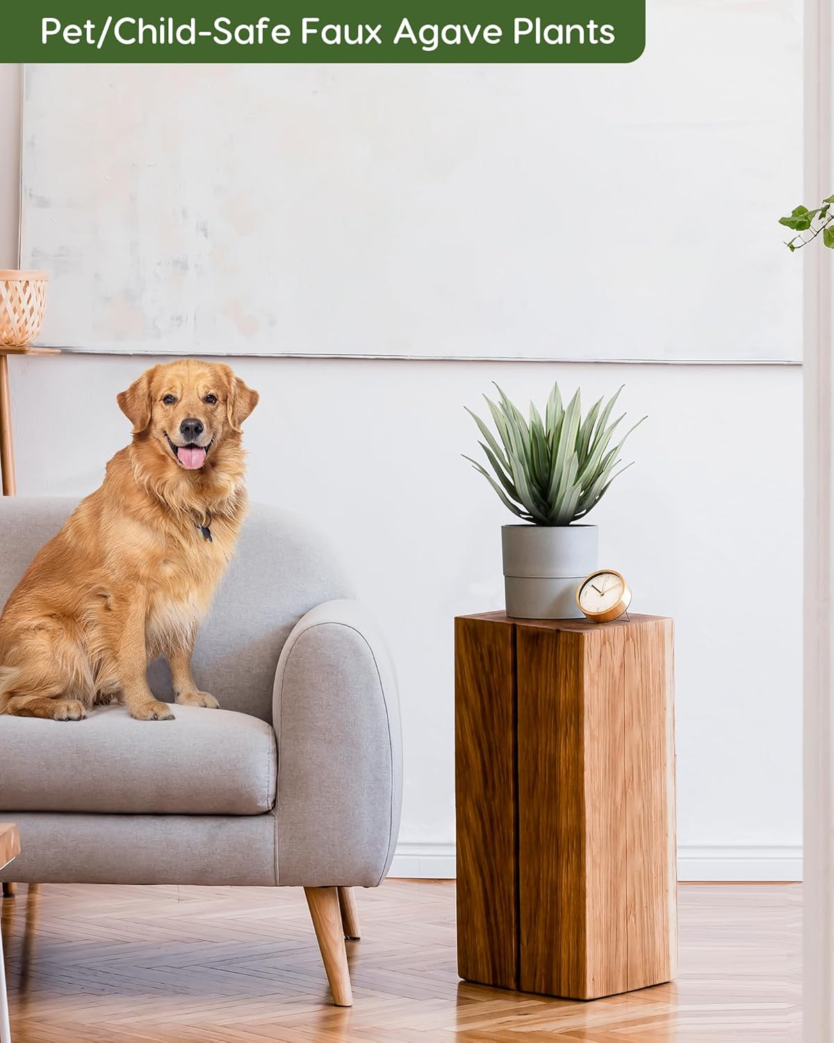 Velener Artificial Outdoor Agave Plants, Light Green Outdoor Faux Plants with Broad Sword-Shaped Leaves, Small Size UV Resistant Fake Agave Plants for Indoor and Outdoor Decor(14 Inch)-2 Pack