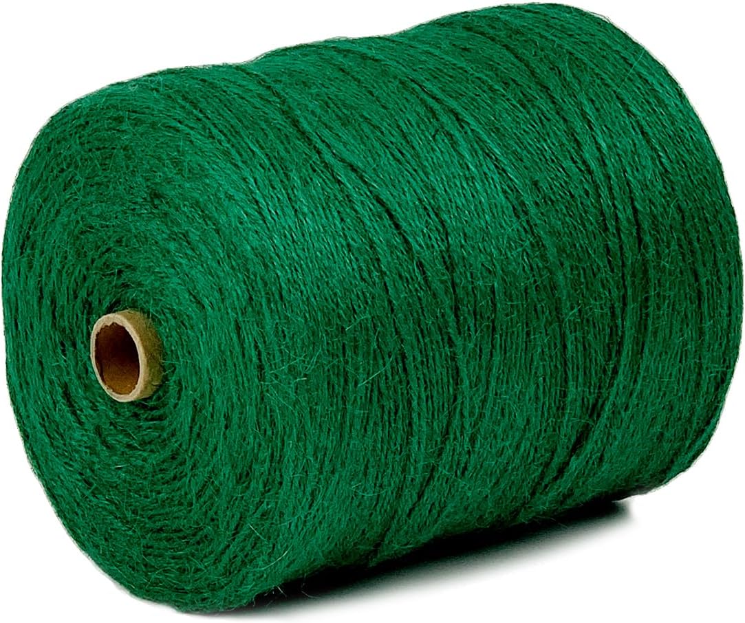 PerkHomy Garden Twine Strong Natural Jute 3,600 Feet Long Green Twine for Gardening Tomato Climbing Plant Tie Floristry Crafts Gift Wrapping Packing Decor (Green 2mm * 3600feet)