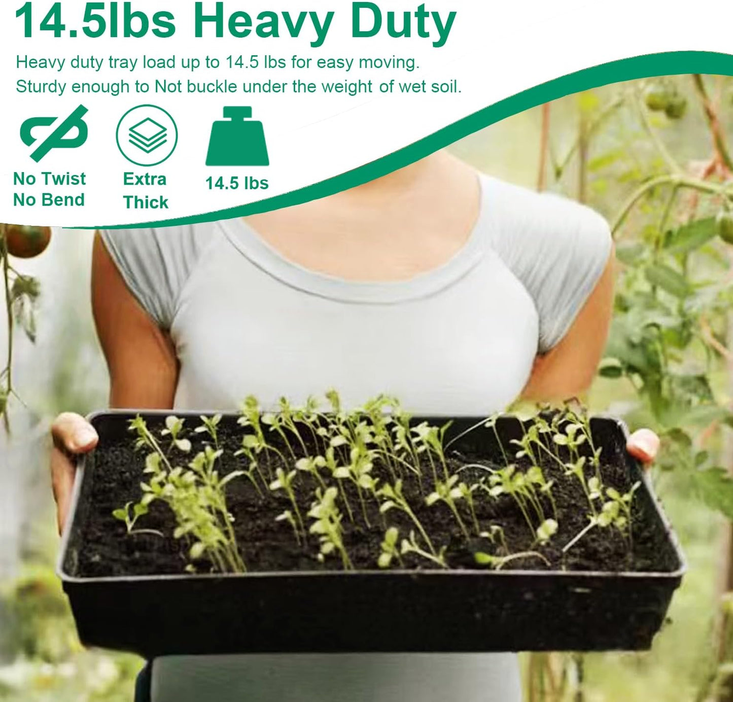 20 Pack Flower and Plant Cultivation Trays,1020 Seed Starting Trays No Holes and 72 Cell Seedling Starter Plugs Reusable for Microgreen Seedling Germination, Indoor Outdoor Gardening