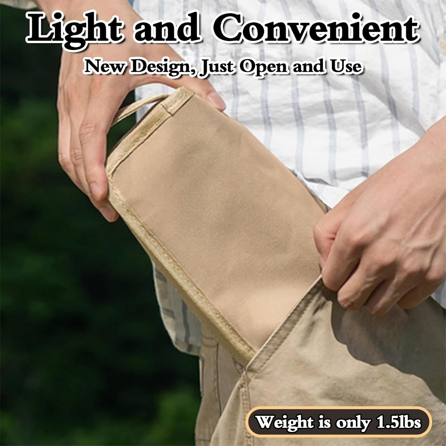 Baiao Camping Stool, Portable Folding Stool with Carry Bag, 13Inch Aluminum Alloy Bracket, 1.5lbs Lightweight, for Travel, Hiking, BBQ, Fishing, Beach(Khaki)