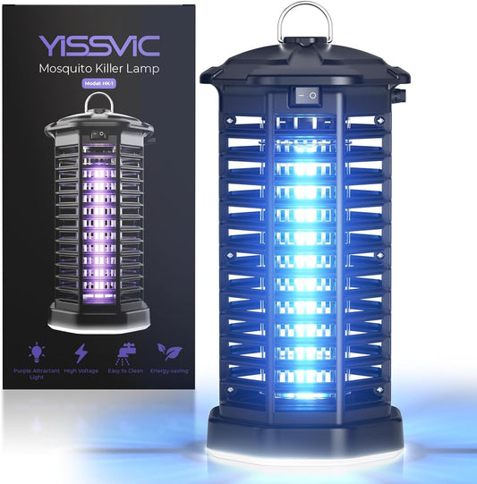 YISSVIC Bug Zapper Outdoor Indoor Waterproof Electric Mosquito Lamp Fly Zapper Killer Effective 4200V Plug in for Home Patio Office Courtyard (One-Light Control Bug Zapper)