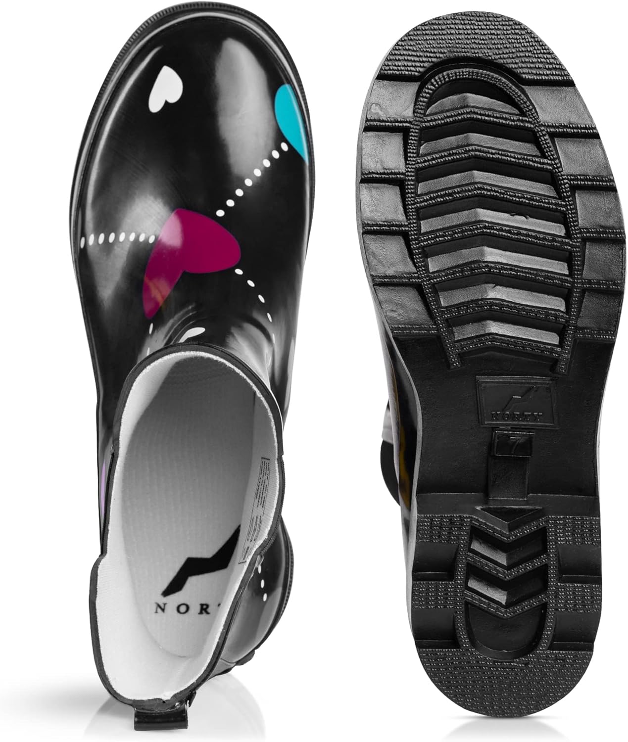 NORTY - Womens Ankle Rain Boots - Ladies Waterproof Winter Spring Garden Boot runs ½ size large