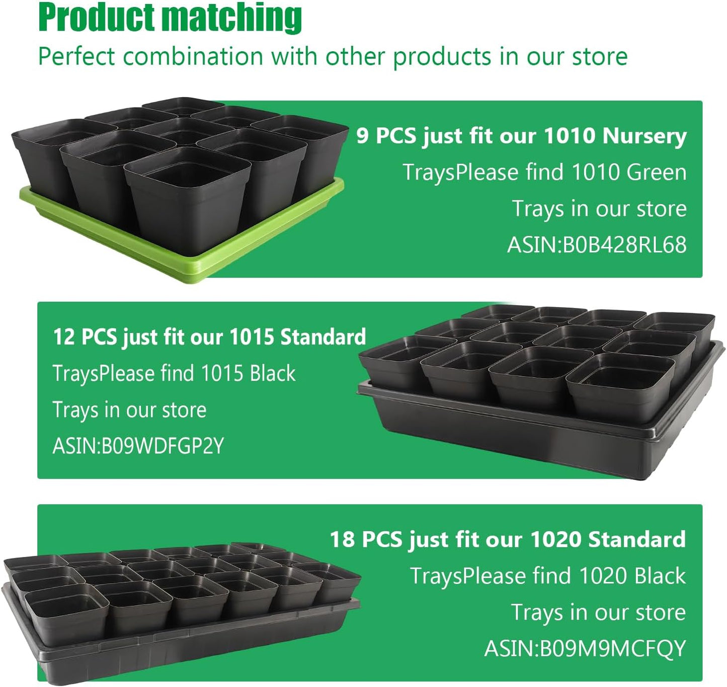 Square Nursery Pots 3.54Inches 90 Pcs Seedling Flower Post Plastic Thick Seed Start Germination for Plant Propagation,Sturdy Suit for 1020 Trays(Black,3.54Inches,90Pcs)
