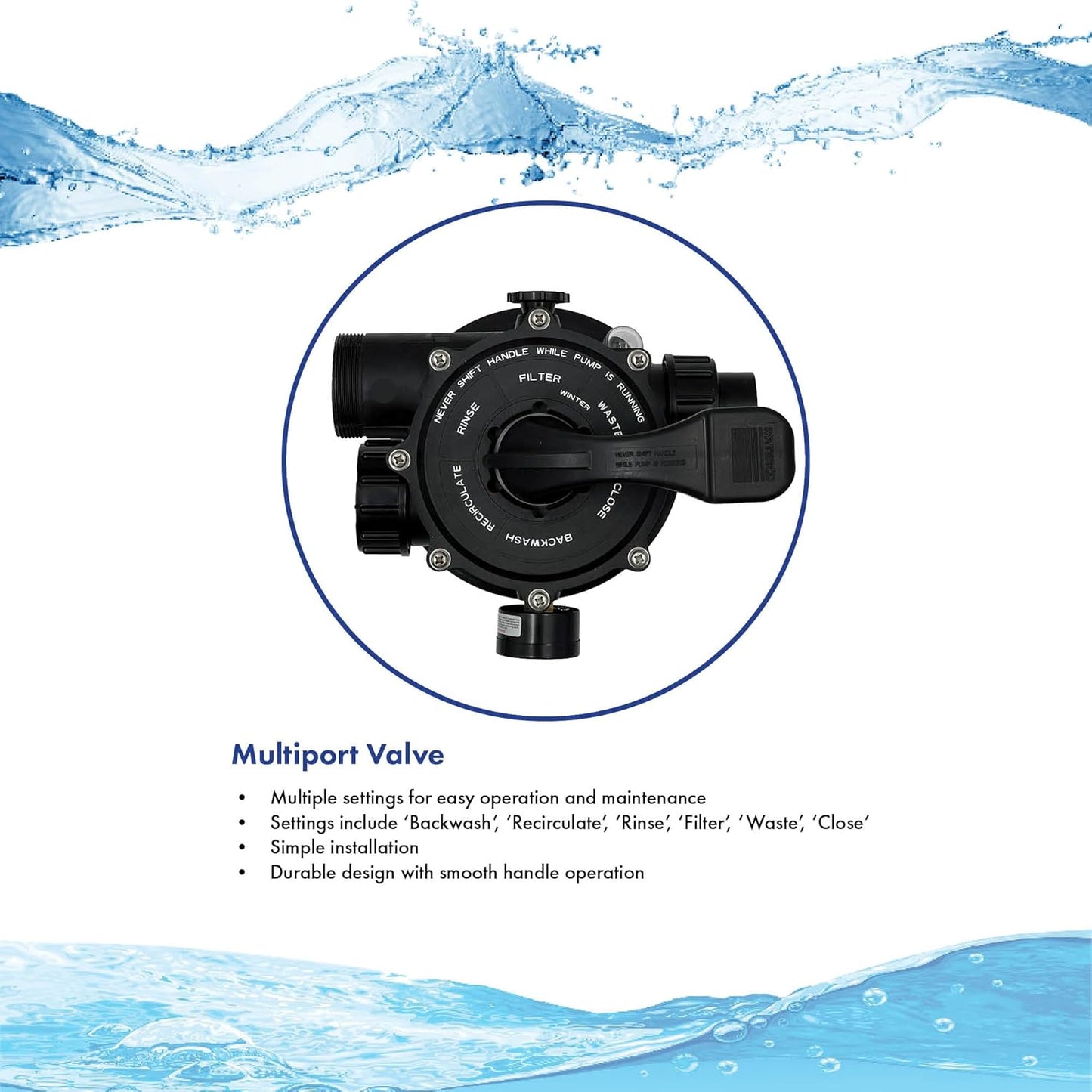 HALF OFF PONDS Simply Clear Koi Pond Filter System with 2HP Blower – Filters Ponds Up to 1,500 Gallons – Bio Comb Media, 6-Way Valve, Pressure Gauge – Mechanical & Biological Filtration