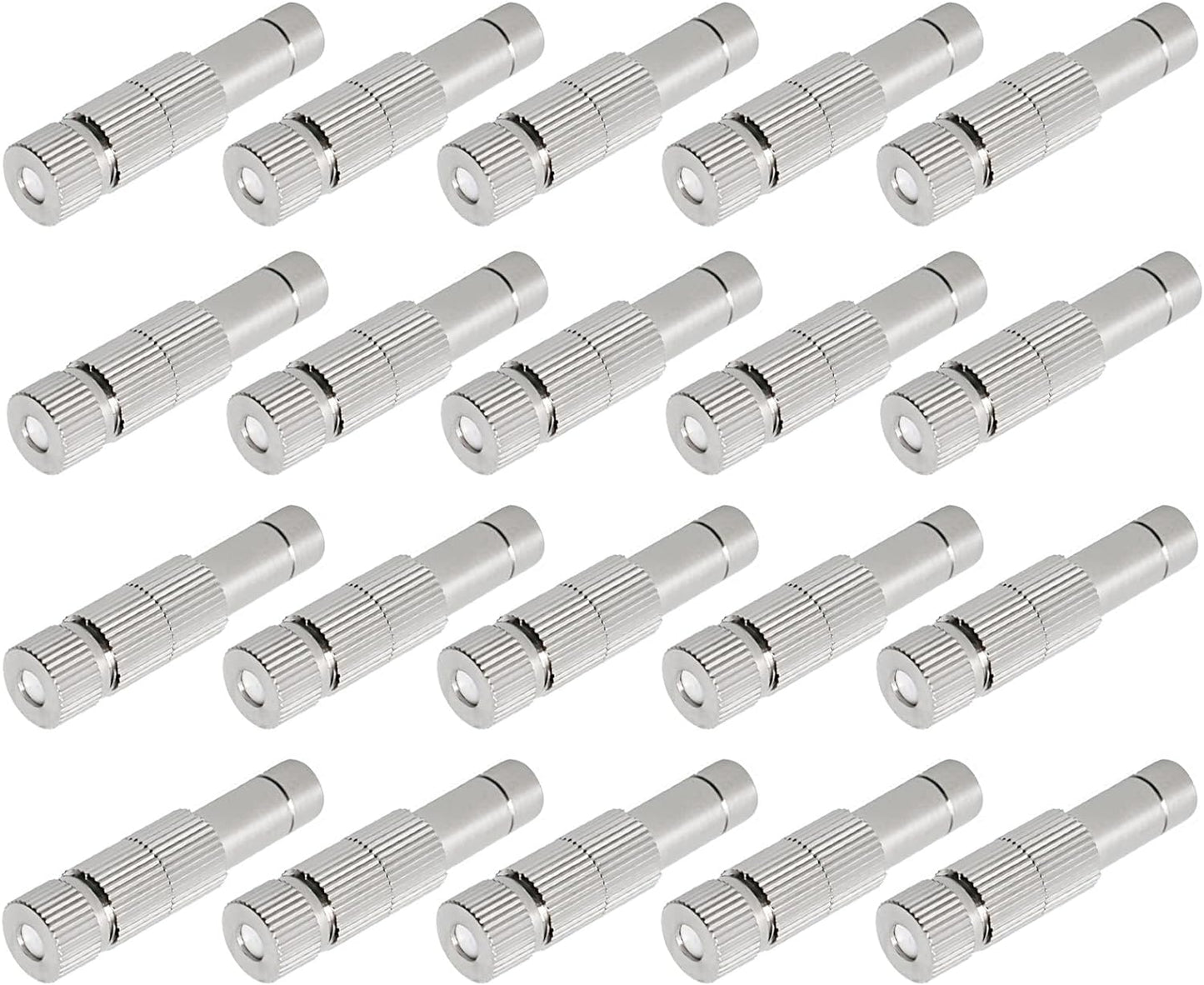 20pcs Brass Mister Nozzles, 6mm Misting Nozzles for Outdoor Cooling System, Landscaping, Air Humidification, Greenhouse Irrigation (with Filter, 0.008"/0.2mm Orifice)