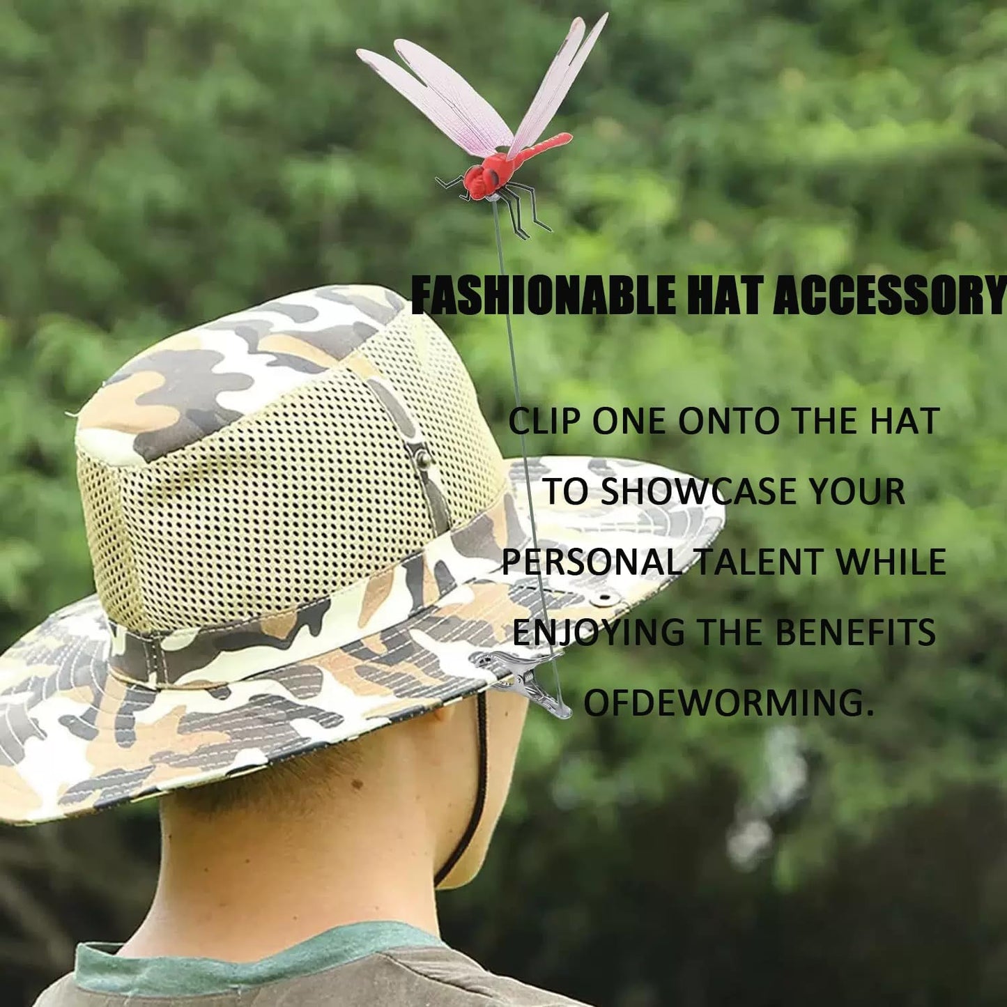 Indoor & Outdoor Fake Dragonfly Rod Clip,Dragonfly Clip Bug Repellent, 3D Dragon Fly Garden Stakes & Hat Simulation Decor, Garden Bird and Fly Scare Devices (4PCS-Mixed)