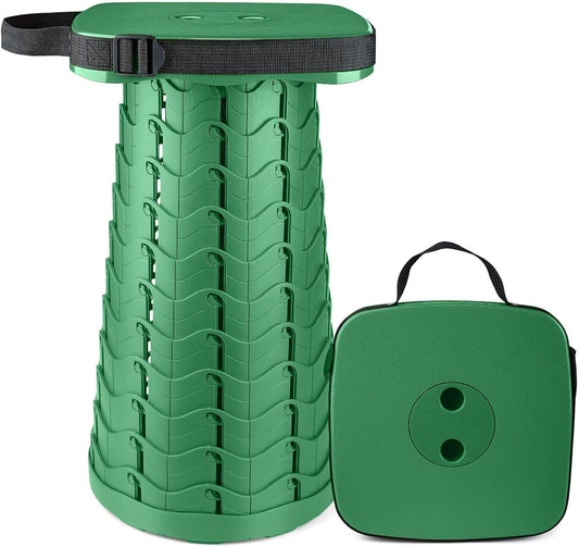 Collapsible Camping Stool Seat, Square Portable Telescopic Stool, Lightweight Sturdy Foldable Stool for Camp Fishing Picnic