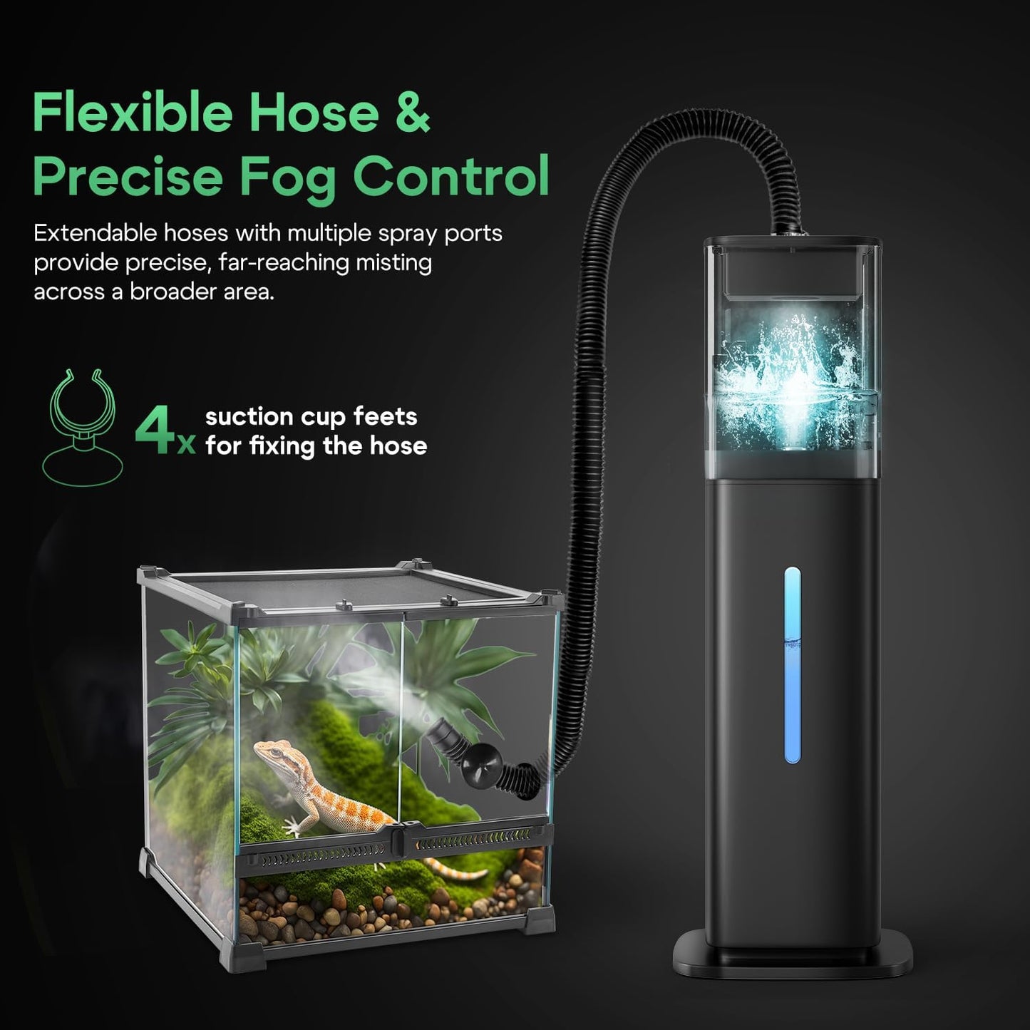 Humidifiers for Plants, 2.1Gal/8L Plant Humidifier Indoor, Reptile Fogger Mister with Precise Temp&Humidity Probe/Expandable Hose, Vivarium/Terrarium/Greenhouse/Grow Tent,12H Timer