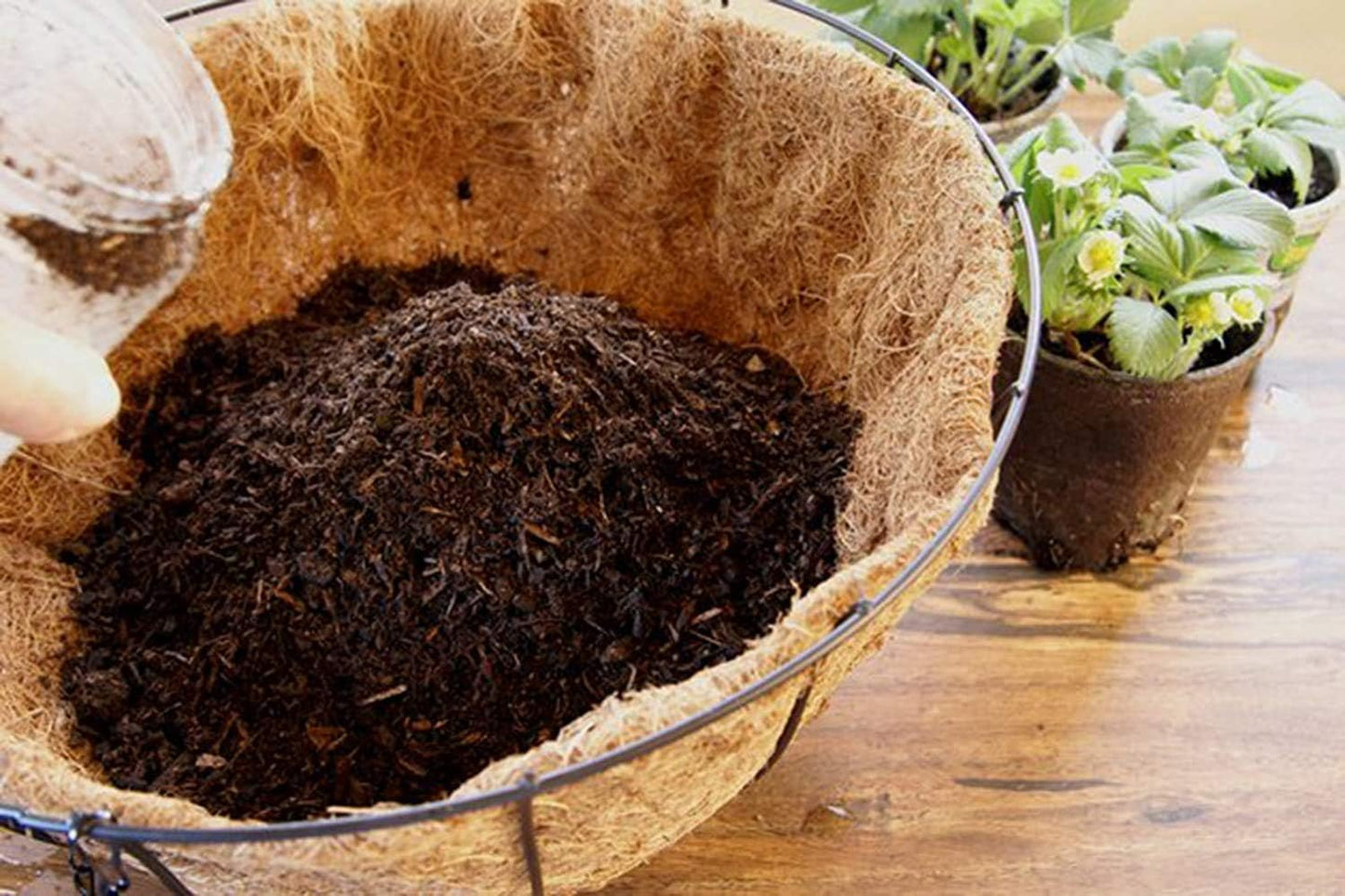 16 Inch Coco Liner for Planters, 2PCS Round Replacement Plant Basket Liner, Coco Fiber for Hanging Basket