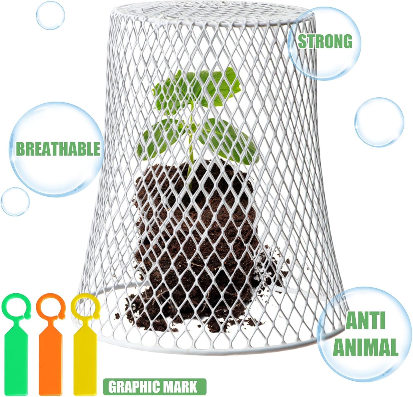 20 Pcs 99inch Chicken Wire Plant Covers Garden Cloches Metal Heavy Duty Plant Protector for Keeping Bunnies Squirrels Birds Other Out