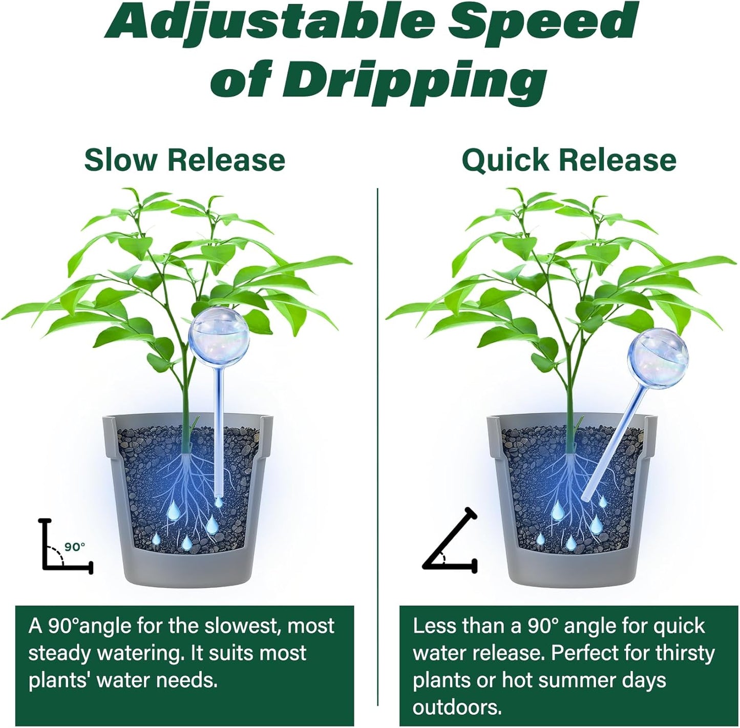 2 Pcs Glass Self Watering Globes, Iridescent Automatic Plant Waterer Bulbs Devices for Indoor & Outdoor Plants, Slow Release Watering Devices System for Various Plants (2pcs)