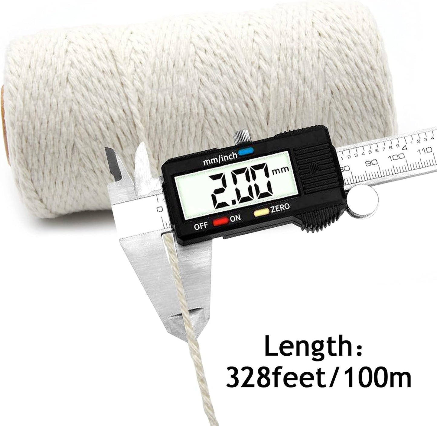 Anvin Cotton Twine - Natural Jute Packing & Wrapping Twines (Black, White) - 984 Feet, 10 Ply, 2mm Thick - Ideal for Bakers, Butchers, Arts & Crafts, Gardening - Pack of 3