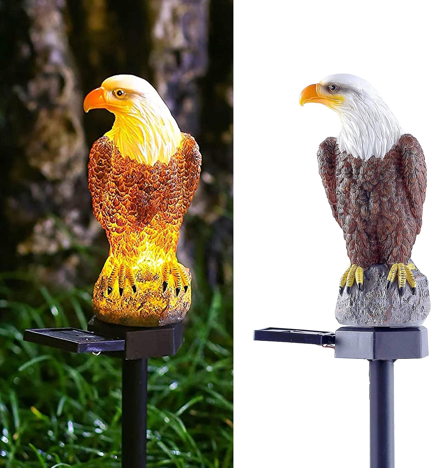 Eagle Figurine Garden Solar Stake Light Solar Eagle Lights Outdoor Decorative Bright Light Eagle Statue for Garden, Lawn, Patio, Yard Decoration.