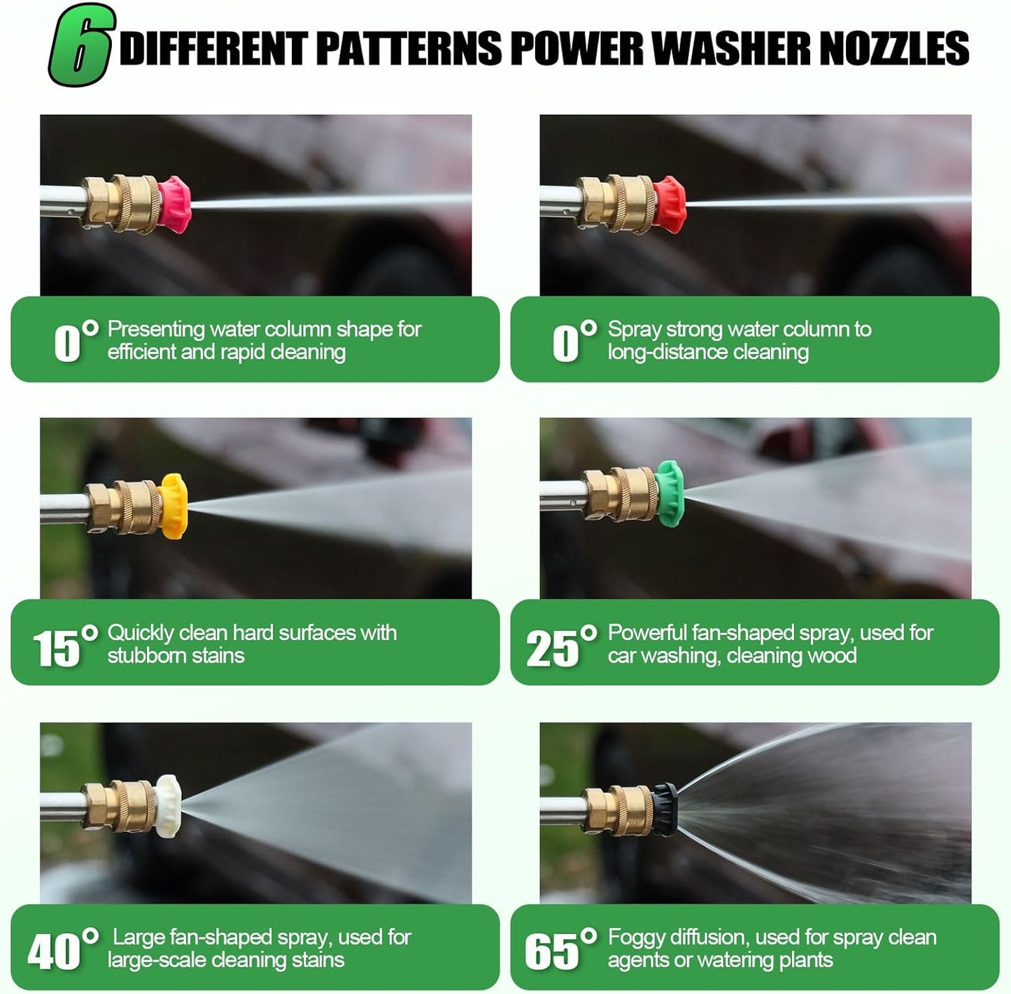 Gutter Cleaning Tools From the Ground, 9 Pack 8 FT Pressure Washer Extension Wand, Power Washer Lance With 6 Pressure Washer Spray Nozzle Tips, 30°, 90°, 120° Gutter Cleaner Curved Rod, 4000 PSI