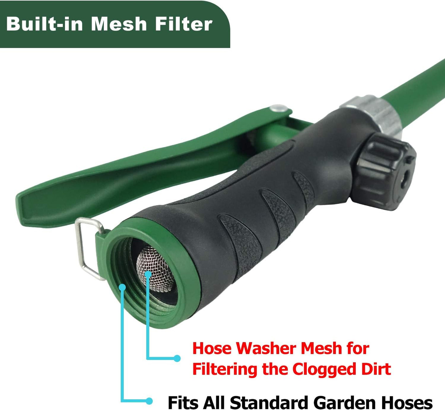 Heavy Duty 21 Inch Watering Wand with Pivoting Head, Adjustable Water Sprayer Wand with Ergonomic Handle, Spray 6 Watering Patterns, Perfect for Watering Hanging Plants