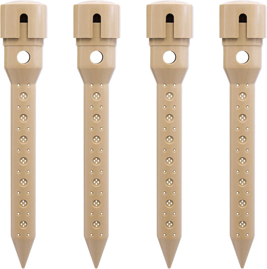 8 in. DEEP DRIP Garden Watering Stake (4 Pack) (Tan) | UV-Protected ABS Plastic Deep Root Irrigation Spike for Flowers, Fruits, Vegetables, Potted Plants